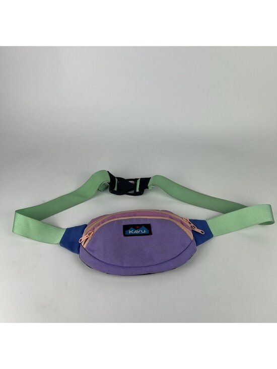 Kavu Handbags - KAVU Spectator Waist Pack Fanny Pack Pastel Purple Green Adjustable Belt Bag